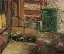 Wand mit Plakaten, 1927
