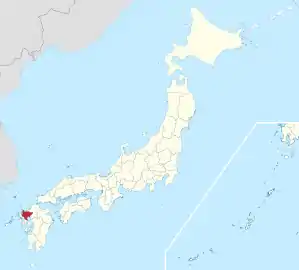 Lage der Präfektur Saga in Japan