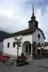 Eine Kapelle in Saint-Gingolph. Die Kirche befindet sich westlich der Morge auf französischem Gebiet.