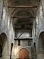Hölzerne Zuganker in der oberen Vorkirche von St-Philibert, Tournus