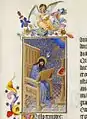 Der Evangelist Lukas, Très Riches Heures du duc de Berry, Gebrüder Limbourg, 1412–1416, Chantilly, Musée Condé