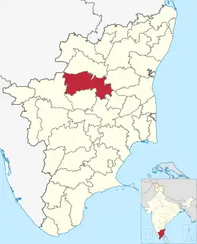 Positionskarte des Distrikts Salem
