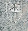 Wappen auf einem Grabstein in Bondo GR