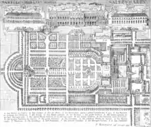Grundriss von Park und Schloss Salzdahlum, um 1710