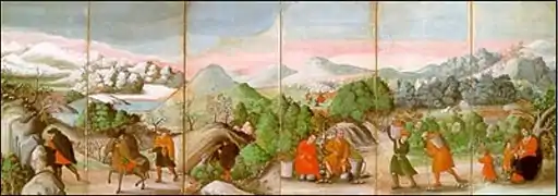 Stellschirm mit europäischer Landschaft links