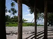 Ausblick von einem Beach fale