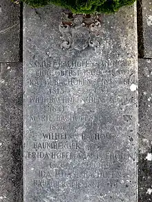 Samuel Bachofen-Fininger (1806–1889) Metzger, Eidg. Oberst, Politiker, Familiengrab auf dem Friedhof Hörnli, Riehen, Basel-Stadt