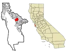 Lage im San Mateo County