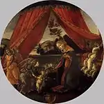 Maria mit Christuskind und drei Engeln(Sandro Botticelli,ca. 1493)