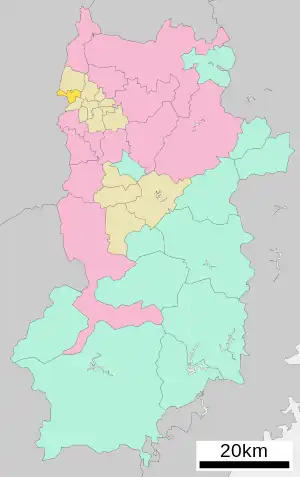 Lage Sangōs in der Präfektur