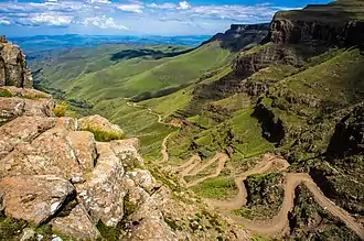 Ausblick vom Sanipass Richtung Südafrika