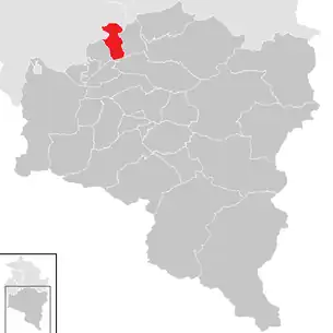 Lage der Gemeinde St. Gerold im Bezirk Bludenz (anklickbare Karte)