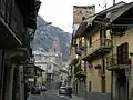 Via Umberto I (städtische Hauptstraße) in Sant'Ambrogio di Torino