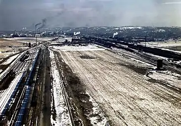 Westseite des Argentine Yard 1943(l. eastbound, r. westbound, Blick nach Westen)