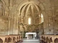 Apsiskalotte mit unprofilierten Rippen in Santa María de Eunate (um 1180)