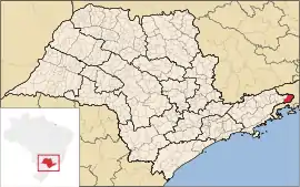 Lage der Gemeinde Bananal im Bundesstaat São Paulo
