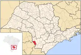 Lage der Gemeinde Itararé im Bundesstaat São Paulo