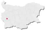 Karte von Bulgarien, Position von Saparewa Banja hervorgehoben