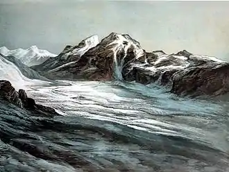 Von der Nubra-Seite (aus dem Buch der Gebrüder Schlagintweit, 1857)