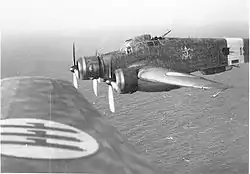 SM.79 der 193ª Squadriglia Bombardamento Terrestre im Formationsflug