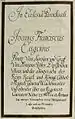 Epitaphinschrift Johannes Franz Eugen von Savoyen, aus dem Thesaurus Palatinus