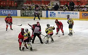 Anspiel zum Spitzenspiel zwischen den EHC Biel und dem SC Langenthal (Januar 2007)