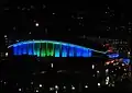 Das beleuchtete Scandinavium bei Nacht