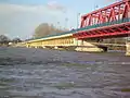 Elbebrücke bei Hochwasser