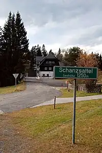 Blick von der alten Passhöhe nach Westen zum Schanzwirt
