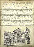 Unnummerierte Seite aus dem ersten Heft des Schau-in's-Land 1873 mit einer Zeichnung des Wentzingerhauses von Fritz Geiges