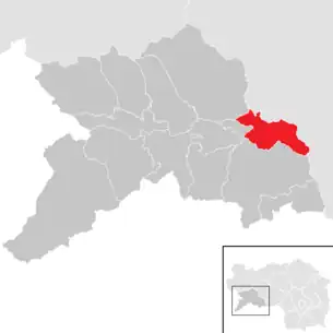 Lage der Gemeinde Scheifling im Bezirk Murau (anklickbare Karte)