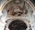 Scheinarchitektur eines Gewölbefreskos in der Abteikirche Neresheim