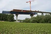 Vorschubrüstung Scherkondetalbrücke (Juni 2009)