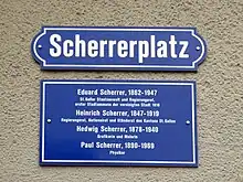 Scherrerplatz in St. Gallen. Paul Scherrer (1890–1969)