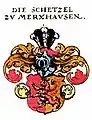 Wappen der hessischen Schetzel zu Merxhausen (Variante)