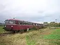 Schienenbus einer DGEG-Sonderfahrt am 3. Oktober 2009 vor dem Einfahrsignal Emmerthal
