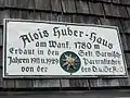 Hüttenschild Alois-Huber Haus