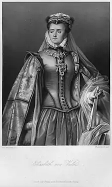 Elisabeth von Valois, Stahlstich von Lämmel nach Vorlage von Ramberg