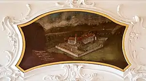 Das Kloster Sion auf einer Supraporte in Schloss Bürgeln