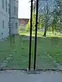 Glasscheibe mit den Abfahrtsorten