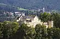 Blick von der Seifentruhe (B 122) auf die rückwärtige Giebelfassade
