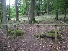Fundamentreste der Eremitage im Schlosspark Riede, bei Kassel (2019)