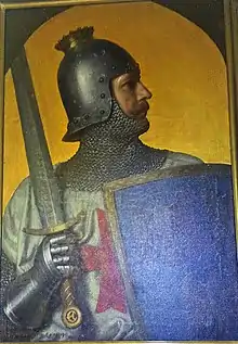 Graf Reinhard August zu Leiningen-Westerburg-Altleiningen (1863–1929), porträtiert als Kreuzritter, 1913, Stadtmuseum Grünstadt