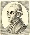 Johann Wolfgang Goethe im grauen Kaputkragen und Haarband Fassung II
