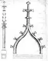 Krabbenbesetze Fiale und Kielbogen, Zeichnung von Hans Schmutternmeyer, 1489