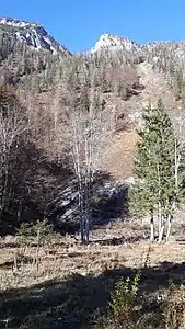 Der Einstieg zur Schlösselschneid am Lödenboden.