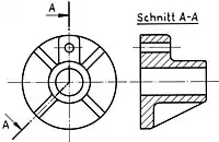 Geknickter Vollschnitt eines Flansches
