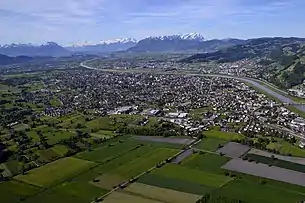 Ansicht Lustenaus von Nordosten