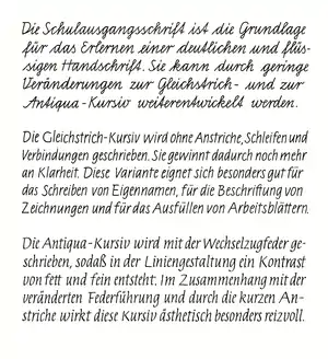 Die Gleichstrich-Kursiv (Mitte) und Schulschrift-Kursiv (unten)