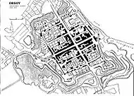 Schwarzplan der Festung um 1819 (nach Aufgabe der militärischen Nutzung)